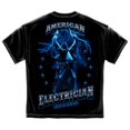 thumbnail image 1 of American's Electrician Blue Collar Worker 100% Cotton Black T-Shirt XX-Large, 1 of 2