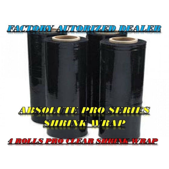 American shrink wrap clear black 18", 1500sq', 80 Gauge 4 Rolls Pallet Wrap Stretch Film Hand Shrink Wrap 1500 Square Feet