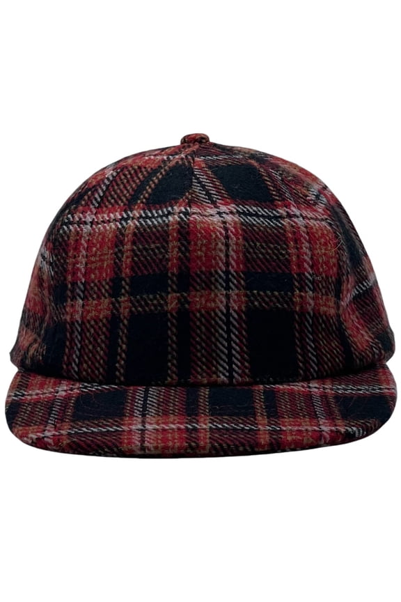 American street style niche design plaid five-panel flat-brim hat for women, trendy hip-hop skateboard baseball cap, duckbill cap for men