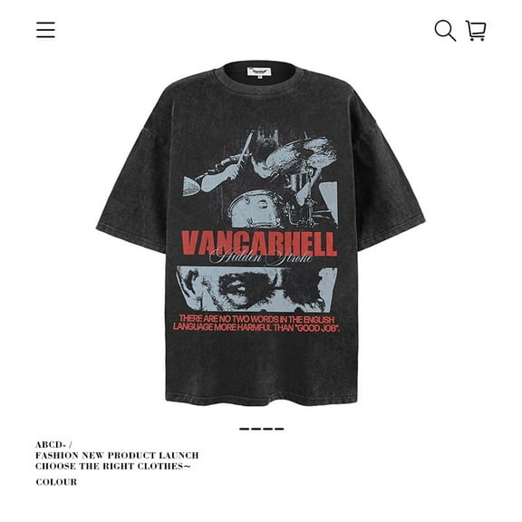 American-style Hip-hop Characters Printed Short-sleeved Loose T-shirt Men's Oversize-8006-WhiteM