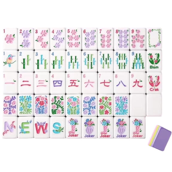 American-style Mahjong Set (4 layers), 160 acrylic engraved mahjong tiles, includes mahjong bag and accessories: Toys and Games