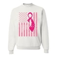 thumbnail image 1 of AmericanFlag Awareness Unisex Crewneck Graphic Sweatshirt, White, X-Large, 1 of 3