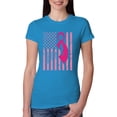 thumbnail image 1 of AmericanFlag Awareness Womens Slim Fit Junior Tee, Turquoise, Medium, 1 of 3
