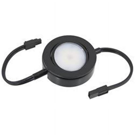 AmericanLighting Dimmable LED Puck Light with 6 in. Lead Wire - 6 in. Tail Wire & Mounting Screws - 120 V AC - 4 watt - Black