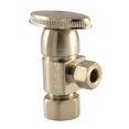 thumbnail image 1 of Americana 0.62 O.D x 0.37 in. O.D Anti-Seize Deluxe Quarter Turn Ceramic Hardisc Cartridge Angle Stop, Satin Brass, 1 of 1