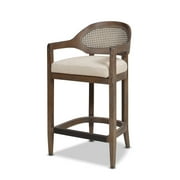 Americana 26" Cane Back Counter Height Bar Stool Taupe Beige