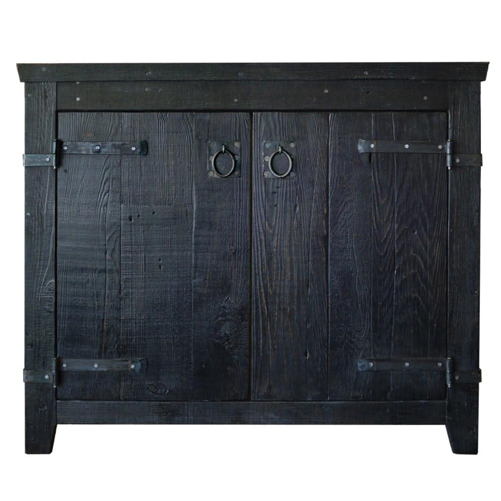 Rustic Americana 36" Solid Wood Black Vanity Base