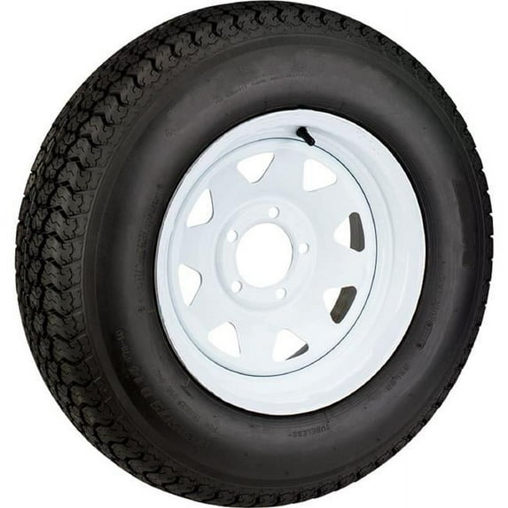 Americana AMW-3S639 ST 205-75 D15 Trailer Tire on Rim Load Range C 5 Lug on 5 in., White