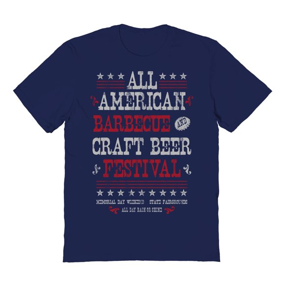 Americana All American Bbq Graphic Navy Men's Cotton T-Shirt