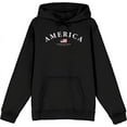 thumbnail image 1 of Americana America Flag Adult Black Long Sleeve Hoodie-Medium, 1 of 3