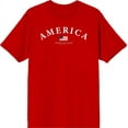 thumbnail image 1 of Americana America Flag Men's Red Crew Neck Short Sleeve Tee-Small, 1 of 2