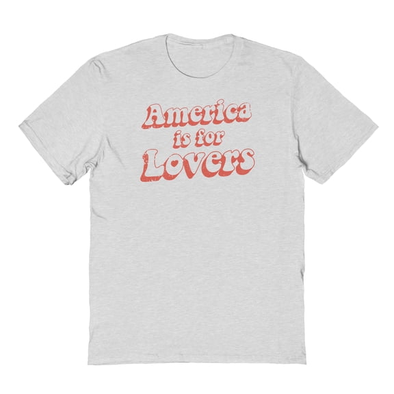 Americana America Is For Lovers Graphic Ash Grey Men's Cotton T-Shirt