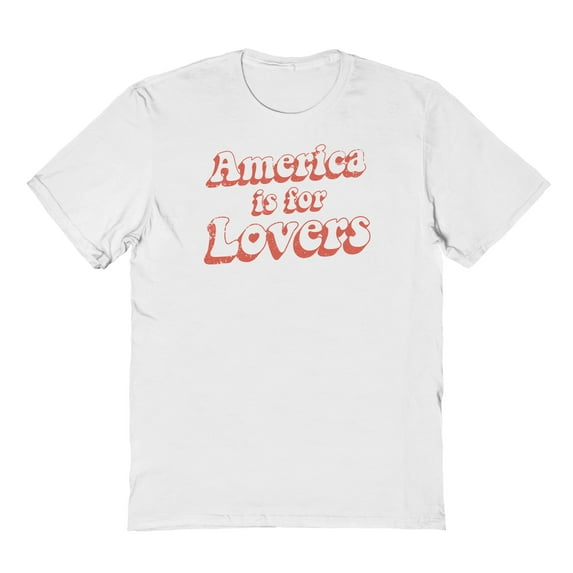 Americana America Is For Lovers Graphic White Men's Cotton T-Shirt