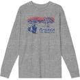 thumbnail image 1 of Americana America The Beautiful Adult Heather Gray Crew Neck Long Sleeve Tee-3XL, 1 of 3