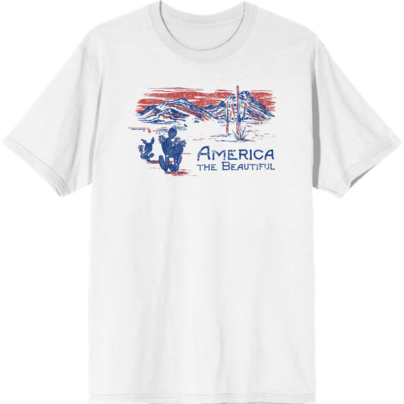Americana America The Beautiful Adult Short Sleeve Tee-3XL-White