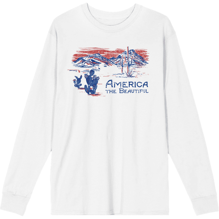 【AMERICANA】 CREWNECK LONG SLEEVE TEE Americana America The Beautiful Crew Neck Long Sleeve Adult Tee