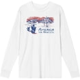 thumbnail image 1 of Americana America The Beautiful Adult White Crew Neck Long Sleeve Tee-Medium, 1 of 3