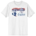 thumbnail image 1 of Americana America The Beautiful Landscape Men's White T-Shirt-Medium, 1 of 4