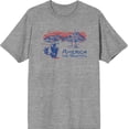 thumbnail image 1 of Americana America The Beautiful Men's Heather Gray Crew Neck Short Sleeve Tee-Medium, 1 of 2