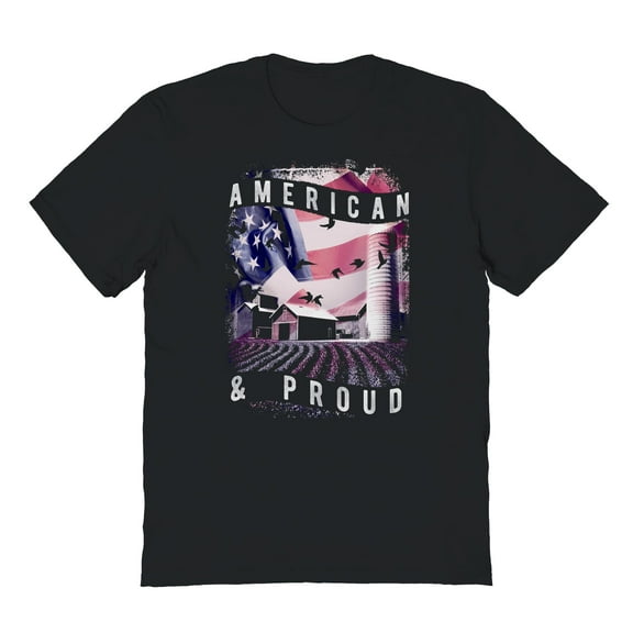 Americana American And Proud Graphic Black Men's Cotton T-Shirt
