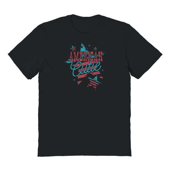 Americana American Cutie Graphic Black Men's Cotton T-Shirt