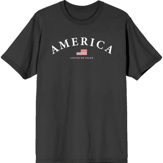 Americana American Flag Charcoal Men's Crew Neck Short Sleeve Tee-XL