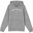 thumbnail image 1 of Americana American Flag Heather Gray Adult Long Sleeve Hoodie-3XL, 1 of 3