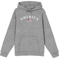 thumbnail image 1 of Americana American Flag Heather Gray Adult Long Sleeve Hoodie-3XL, 1 of 3
