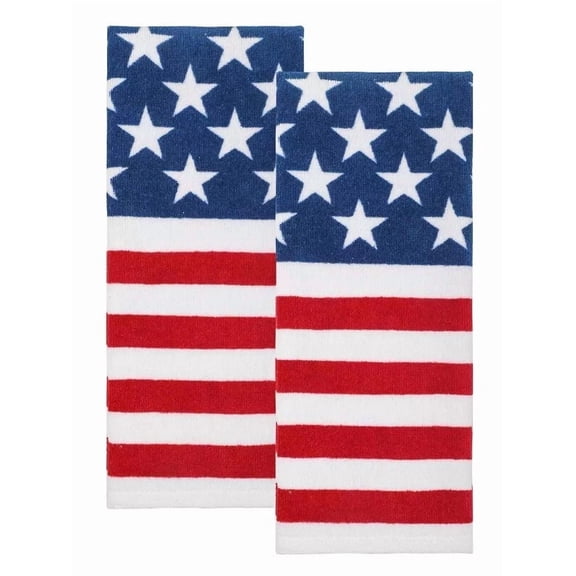 Americana American Flag Terry Cloth 2-Pack Kitchen Towels Set