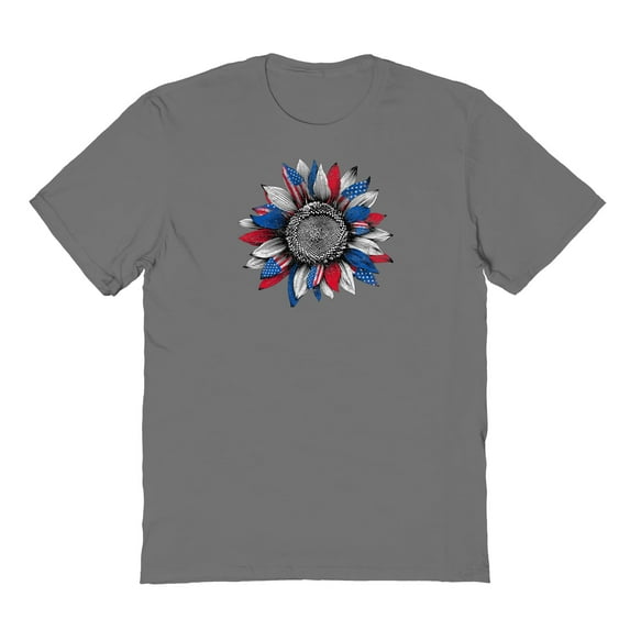 Americana Americana Sunflower Graphic Charcoal Men's Cotton T-Shirt
