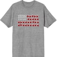 thumbnail image 1 of Americana Beer Pong Flag Heather Gray Men's Crew Neck Short Sleeve Tee-Small, 1 of 2