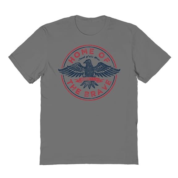 Americana Brave Badge Graphic Charcoal Men's Cotton T-Shirt