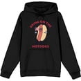 thumbnail image 1 of Americana Bring On The Hot Dogs Adult Black Long Sleeve Hoodie-Medium, 1 of 3