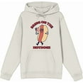 thumbnail image 1 of Americana Bring On The Hot Dogs Adult Sand Long Sleeve Hoodie-XXL, 1 of 3