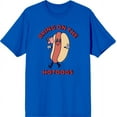 thumbnail image 1 of Americana Bring On The Hot Dogs Men's Blue Crew Neck Short Sleeve Tee-Medium, 1 of 1