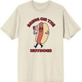thumbnail image 1 of Americana Bring On The Hot Dogs Men's Natural Crew Neck Short Sleeve Tee-Medium, 1 of 2
