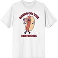 thumbnail image 1 of Americana Bring On The Hot Dogs Men's White Crew Neck Short Sleeve Tee-Medium, 1 of 2