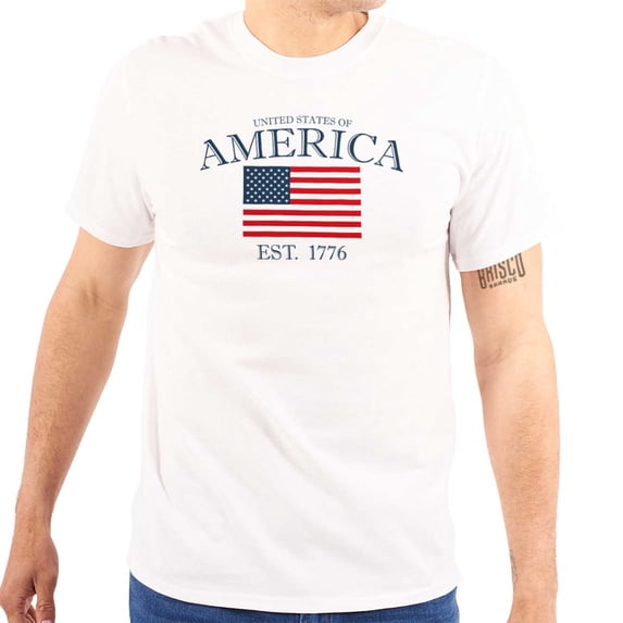 Americana Classic United States Flag Men's Graphic T Shirt Tees Brisco Brands M