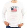 thumbnail image 1 of Americana Classic United States Flag Plus Size Long Sleeve Graphic Tee Shirt Brisco Brands 2X, 1 of 6