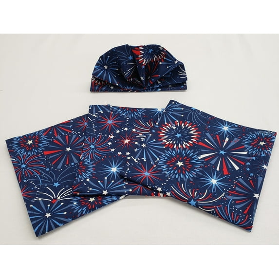 Americana Cloth Napkins by Penny's Needful Things (Set of 6) (Fireworks)