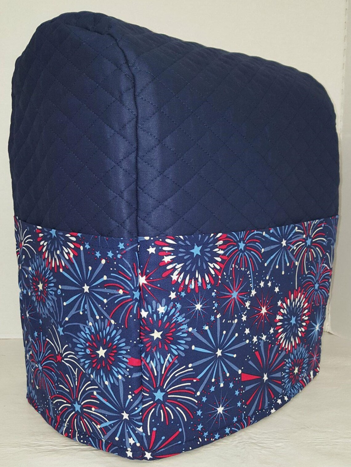 Americana Cover Compatible with Hamilton Beach 4 Quart 7 Speed Tilt Head Stand Mixer by Penny's Needful Things (Quilted Navy Blue) - image 1 of 2