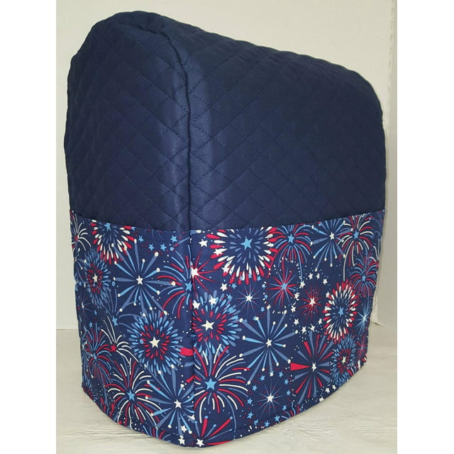 Americana Cover Compatible with Hamilton Beach 4 Quart 7 Speed Tilt Head Stand Mixer by Penny's Needful Things (Quilted Navy Blue)