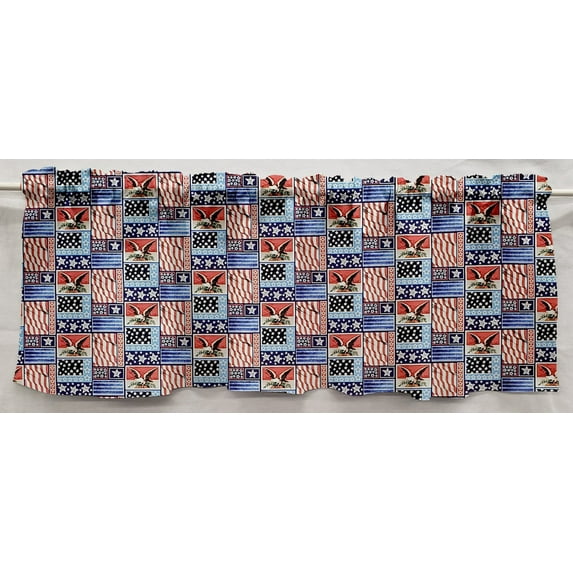 Americana Curtain Panels by Penny's Needful Things (Set of 2) 24 Inch Long UNLINED (Eagle)