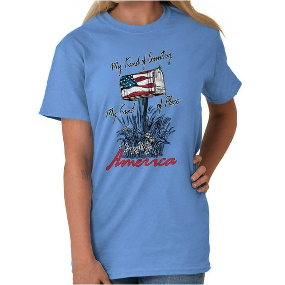 America My Kind Of Country Mailbox Women's Graphic T Shirt Tees Brisco Brands S