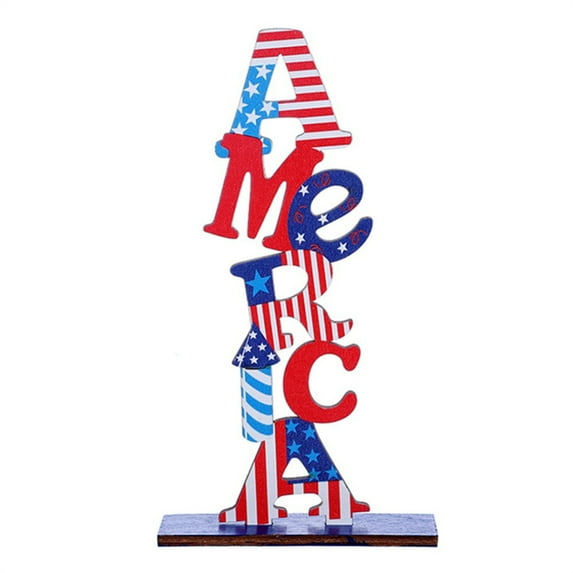Americana Decor, 4Th of July Decorations, Home Decorations, 12 in Cut Wood, Small Shelf Decor, Red White and Blue Decorations, Patriotic Table Display, House Decorations for Home,