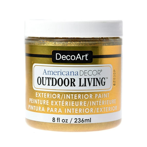 Americana Decor Outdoor Living Paint brass, 8 oz. (pack of 3)
