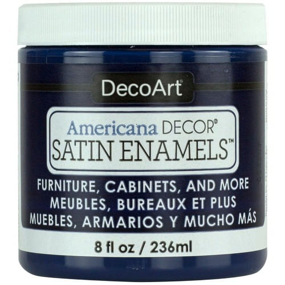 Dark Denim Satin Acrylic Enamel Paint, 8oz for DIY & Decor