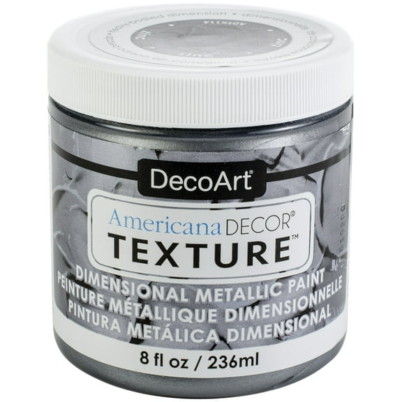 Americana Decor Texture Metallics 8oz-Zinc