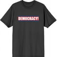 thumbnail image 1 of Americana Democracy Slant Text Charcoal Men's Crew Neck Short Sleeve Tee-XL, 1 of 2
