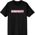 thumbnail image 1 of Americana Democracy Slant Text Men's Black Crew Neck Short Sleeve Tee-Medium, 1 of 2